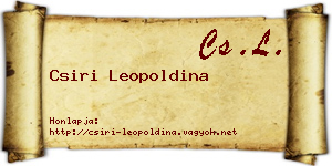 Csiri Leopoldina névjegykártya